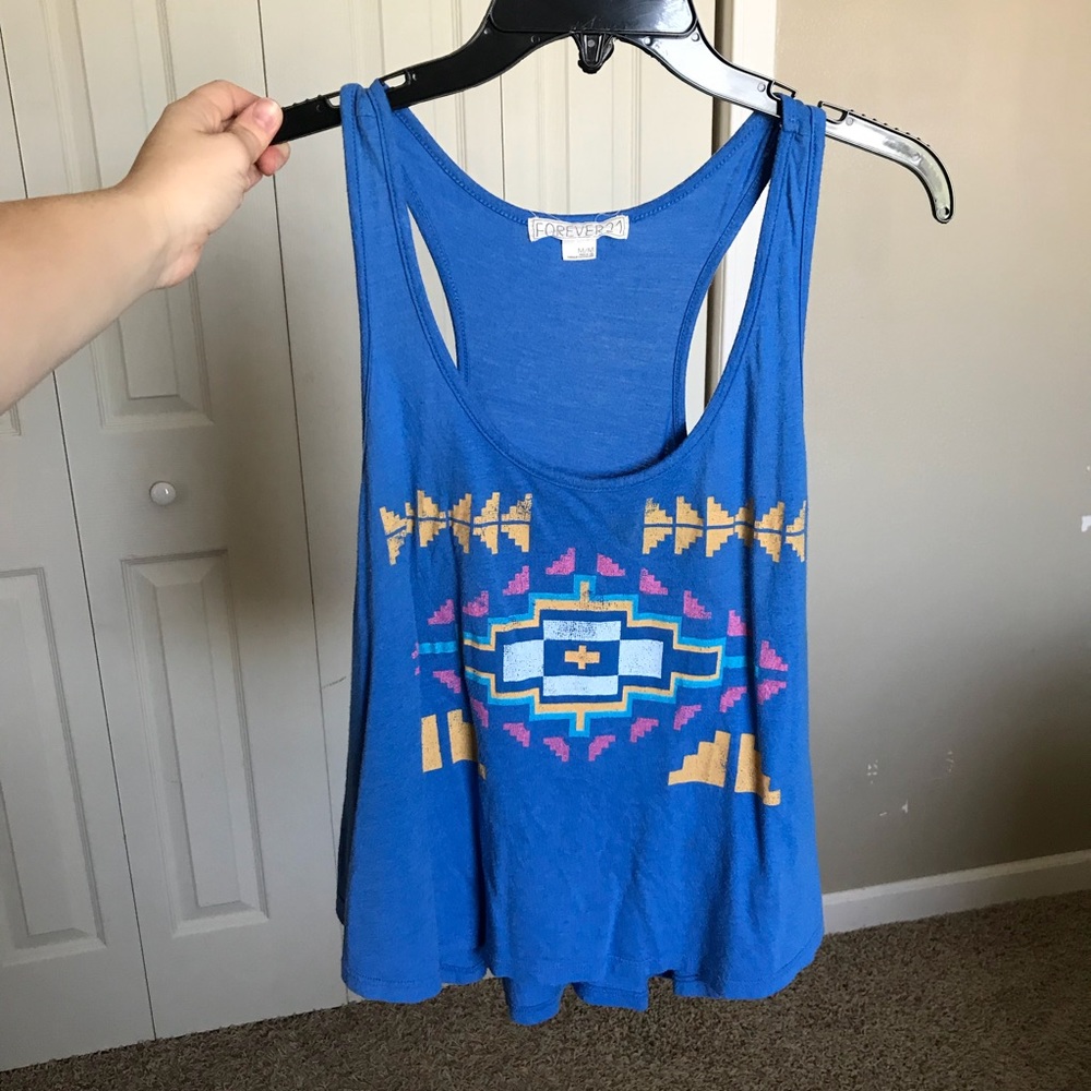 Blue Aztec Tank Top